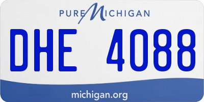 MI license plate DHE4088