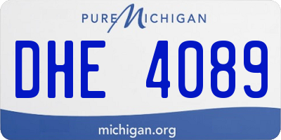 MI license plate DHE4089