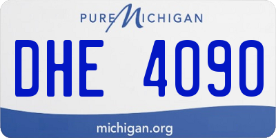 MI license plate DHE4090