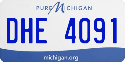 MI license plate DHE4091