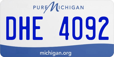 MI license plate DHE4092