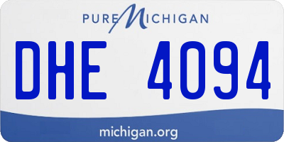 MI license plate DHE4094