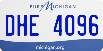 MI license plate DHE4096