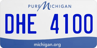 MI license plate DHE4100