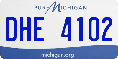 MI license plate DHE4102
