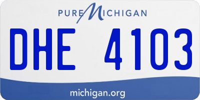 MI license plate DHE4103