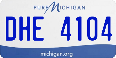 MI license plate DHE4104
