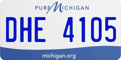 MI license plate DHE4105
