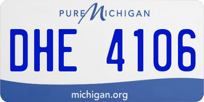 MI license plate DHE4106