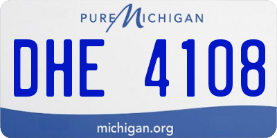 MI license plate DHE4108