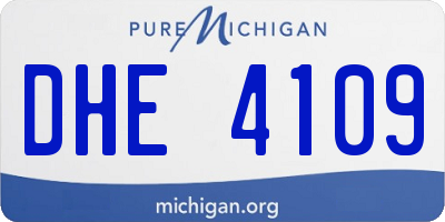 MI license plate DHE4109