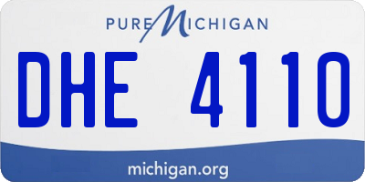 MI license plate DHE4110