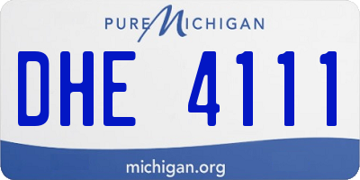 MI license plate DHE4111