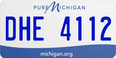 MI license plate DHE4112