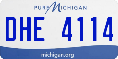 MI license plate DHE4114