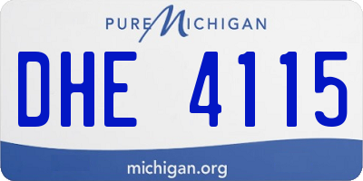 MI license plate DHE4115