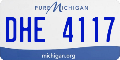MI license plate DHE4117