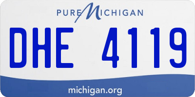 MI license plate DHE4119