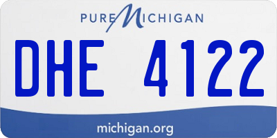 MI license plate DHE4122