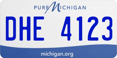 MI license plate DHE4123