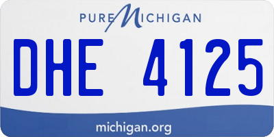 MI license plate DHE4125
