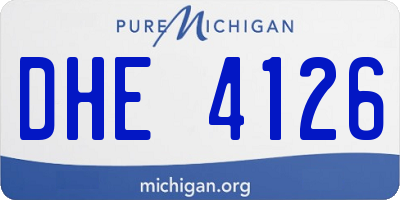 MI license plate DHE4126