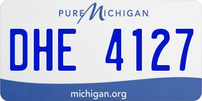 MI license plate DHE4127