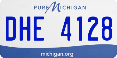 MI license plate DHE4128