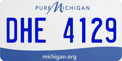 MI license plate DHE4129