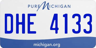 MI license plate DHE4133