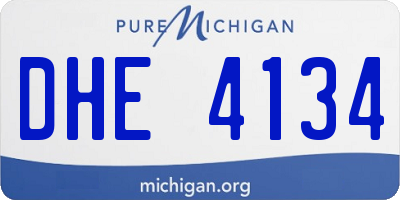 MI license plate DHE4134
