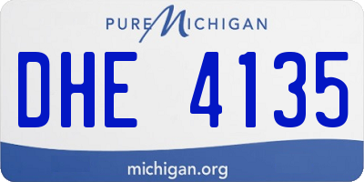 MI license plate DHE4135