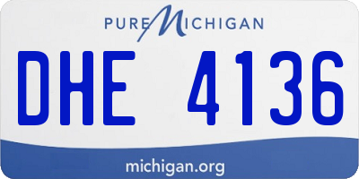 MI license plate DHE4136
