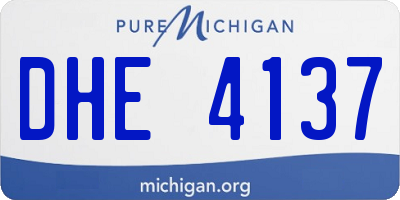 MI license plate DHE4137