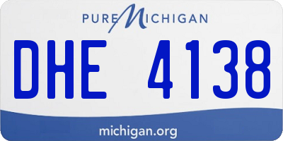 MI license plate DHE4138