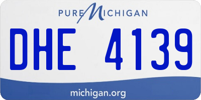 MI license plate DHE4139