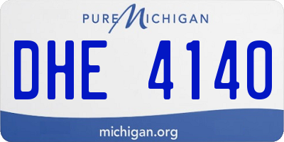 MI license plate DHE4140