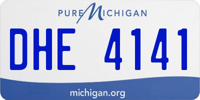 MI license plate DHE4141