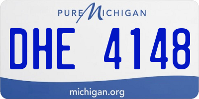 MI license plate DHE4148