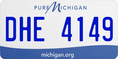 MI license plate DHE4149