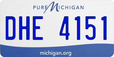 MI license plate DHE4151