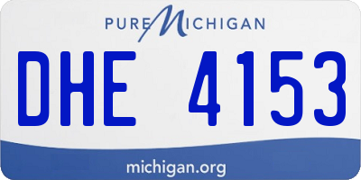MI license plate DHE4153