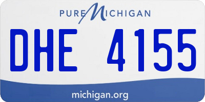 MI license plate DHE4155