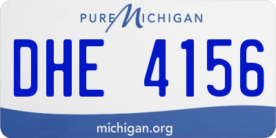MI license plate DHE4156
