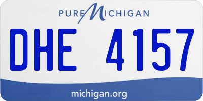 MI license plate DHE4157