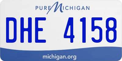 MI license plate DHE4158