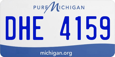 MI license plate DHE4159