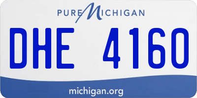MI license plate DHE4160