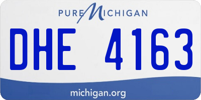 MI license plate DHE4163