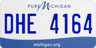 MI license plate DHE4164